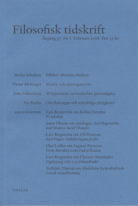 Lars Bergström (red.): Filosofisk tidskrift 1/2016