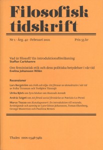 Jens Johansson (red.) og Olle Risberg (red.): Filosofisk tidskrift 1/2021