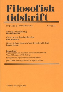 Jens Johansson (red.) og Olle Risberg (Red.): Filosofisk tidskrift 4/2022