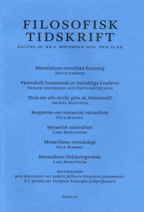 Lars Bergström (red.): Filosofisk tidskrift 4/2018