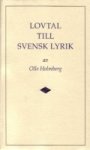 Omslag: Lovtal till svensk lyrik
