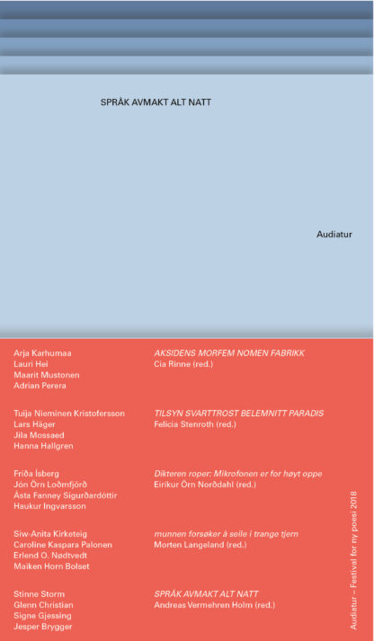 Omslag: Audiatur – Festival for ny poesi, 2018 – Bokpakke (5 bøker)