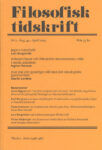 Omslag: Filosofisk tidskrift 2/2023