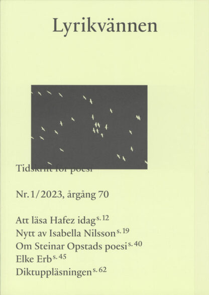 Omslag: Lyrikvännen 1/2023