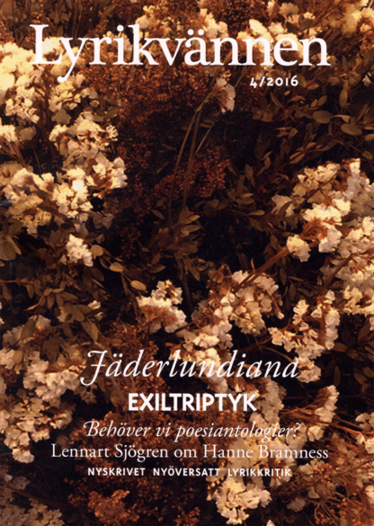 Omslag: Lyrikvännen 4/2016: Jäderlundiana