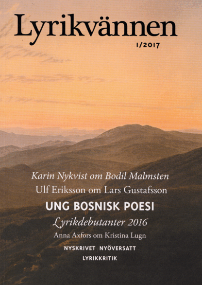 Omslag: Lyrikvännen 1/2017: Ung bosnisk poesi