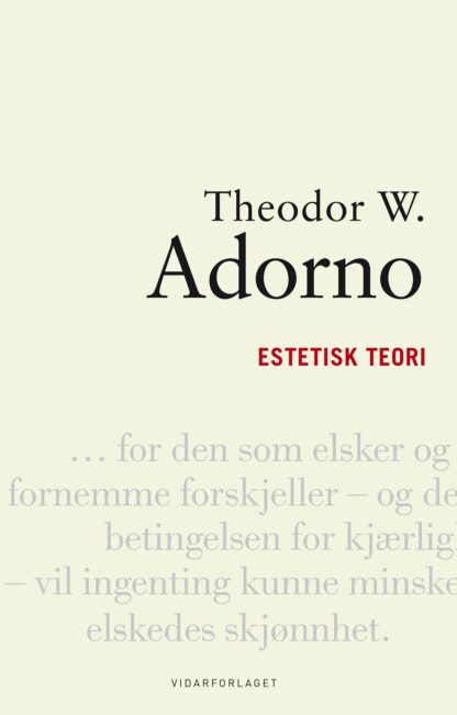 Omslag: Estetisk teori