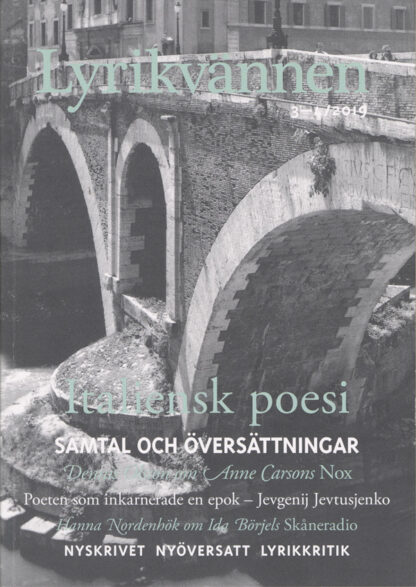 Omslag: Lyrikvännen 3-4/2019: Italiensk poesi