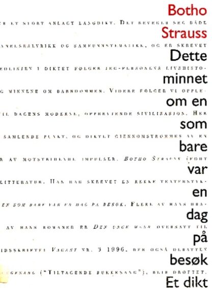 Omslag: Dette minnet om en som bare var en dag på besøk