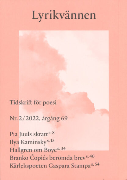 Omslag: Lyrikvännen 2/2022