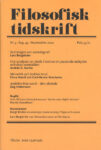 Omslag: Filosofisk tidskrift 3/2022