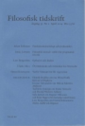 Omslag: Filosofisk tidskrift 4/2014