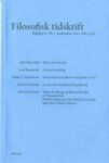 Omslag: Filosofisk tidsskrift 4/2012